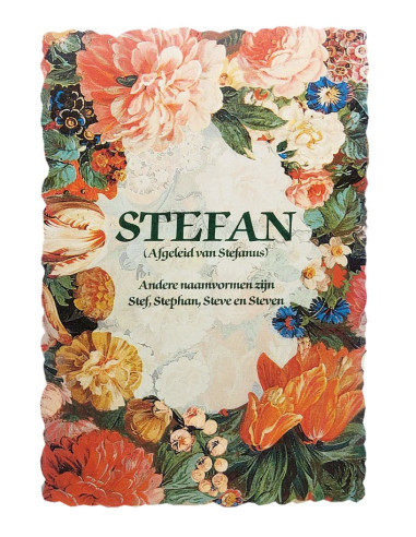 Postal floral vintage con nombre - Stefan