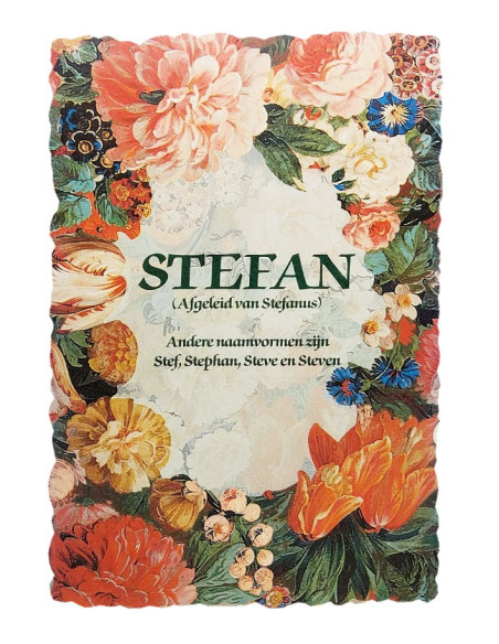 Cartolina floreale d'epoca con nome - Stefan