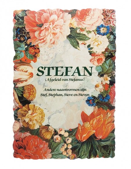 Vintage flower postcard with first name - Stefan