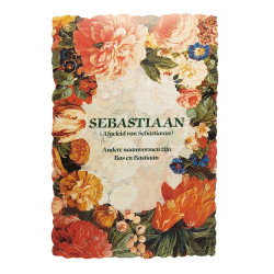 Vintage bloemen ansichtkaart met naam - Sebastiaan