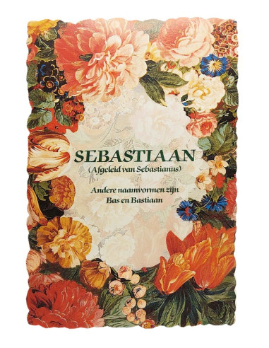 Vintage flower postcard with first name - Sebastiaan