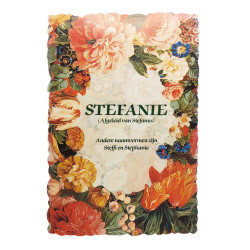 Carte postale fleurie vintage avec prénom - Stefanie