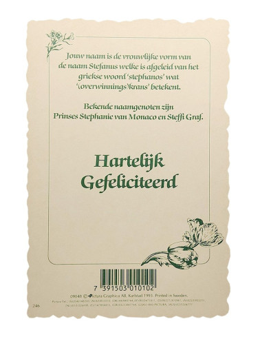 Carte postale fleurie vintage avec prénom - Stefanie
