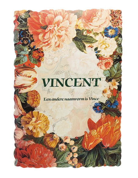 Postal floral vintage con nombre de pila - Vincent