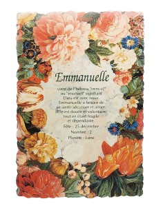 Postal floral vintage con nombre - Emmanuelle