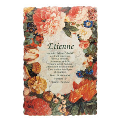 Vintage floral postcard with first name - Etienne