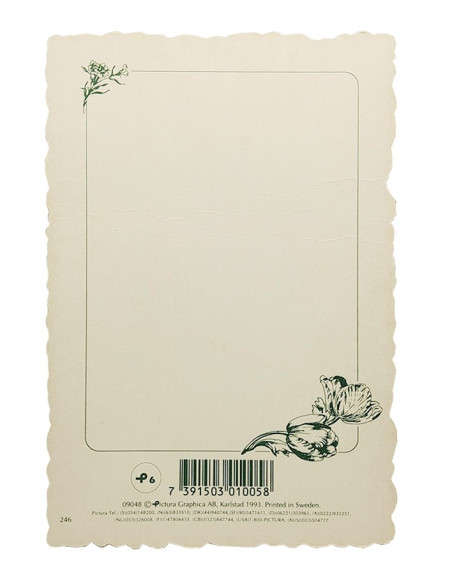 Vintage floral postcard with first name - Hughes