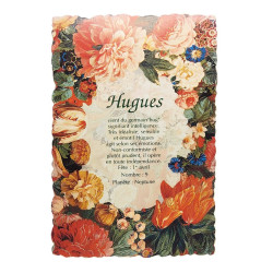 Vintage bloemen ansichtkaart met naam - Hughes