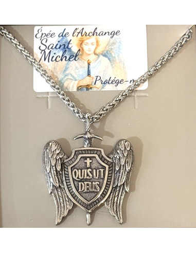 Collier de l'épée de Saint Michel en acier inoxydable - collier de Protection