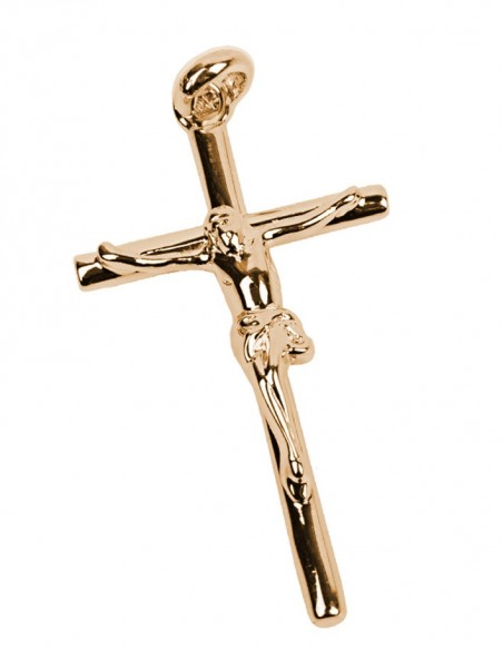 Colgante de cruz de Cristo - chapado en oro
