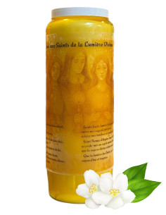 Vela de novena a los Santos de la Divina Luz, aroma a jazmín