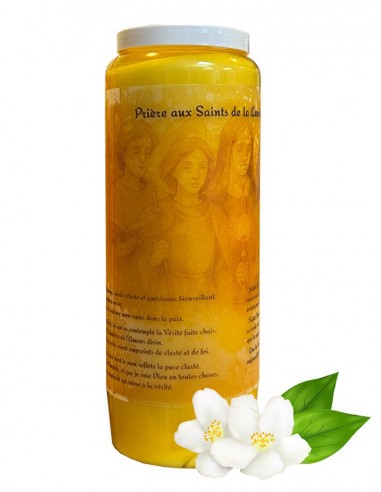 Bougie de neuvaine aux Saints de la Lumière Divine parfum jasmin