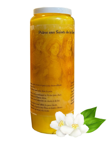 Vela de Novena a los Santos de la Divina Luz, Aroma a Jazmín - Caja de 20