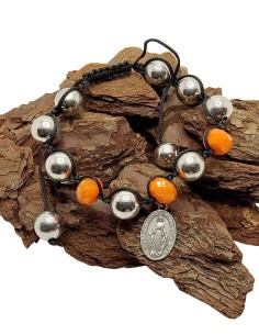 Shamballa-Armband mit Wundertätiger Medaille - Orange