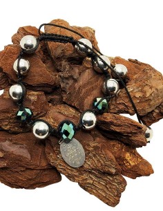 Bracciale Shamballa con Medaglia Miracolosa - Verde