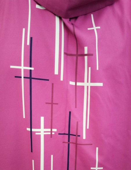 Chasuble ample mauve style moderne - polyester