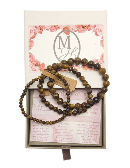 Bracciali con occhio di tigre - Set di 3 misure