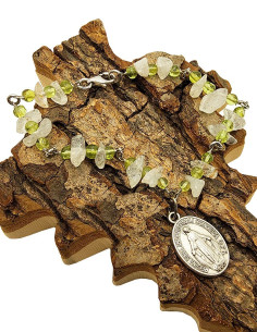 Armband mit der Wundertätigen Jungfrau-Medaille - Aventurin & Bergkristall