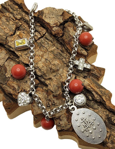 Armband mit der Medaille der Wundertätigen Jungfrau - Roter Jaspis-Anhänger 2