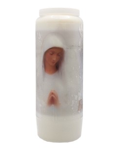 Bougie de neuvaine de la Vierge des Pauvres de Banneux Notre-Dame