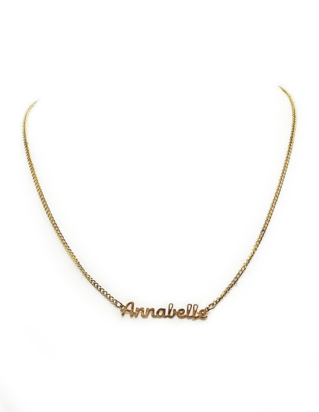 Vergoldete Namenshalskette mit Halsband - Annabelle