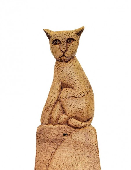 Support d'encens en bois - Chat de profil