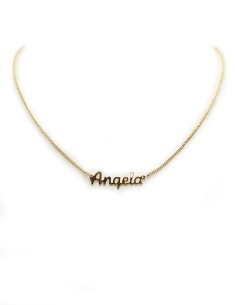 Collier prénom ras-de-cou doré à l'or fin - Angela
