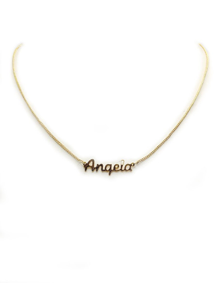 Gargantilla con nombre bañada en oro - Angela