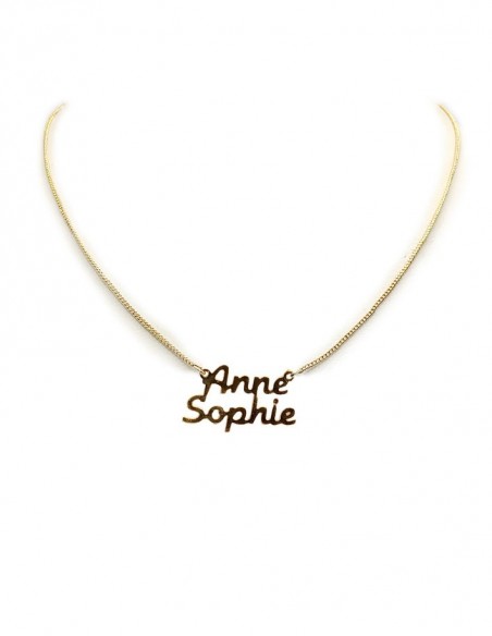 Collier prénom ras-de-cou doré à l'or fin - Anne-Sophie