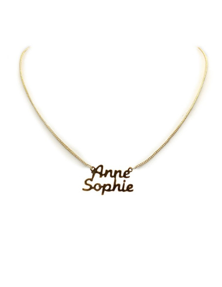 Gold-plated name choker necklace - Anne-Sophie
