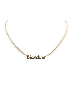 Collier prénom ras-de-cou doré à l'or fin - Blandine