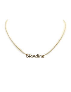 Gold-plated name choker necklace - Blandine