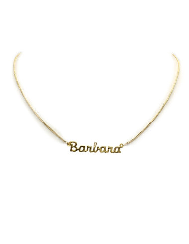 Vergulde choker met naam - Barbara