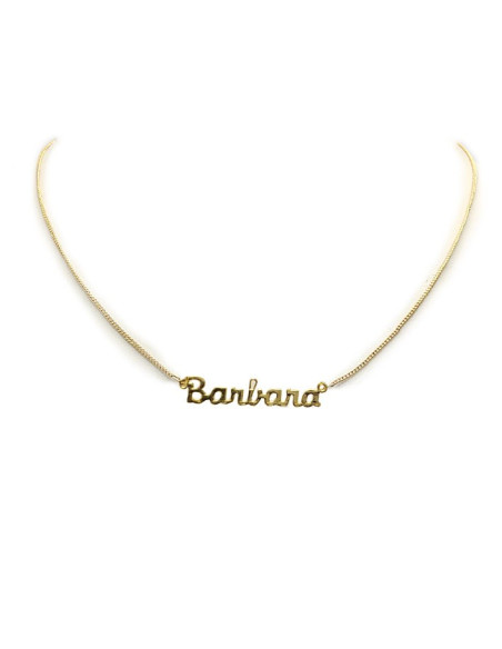 Gold-plated name choker necklace - Barbara