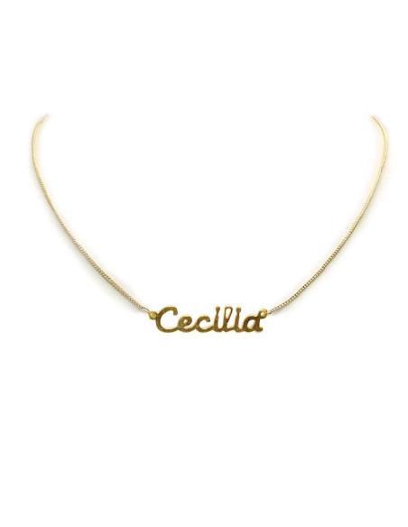Collana girocollo con nome placcata oro - Cécilia