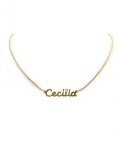 Vergulde naamchoker - Cécilia