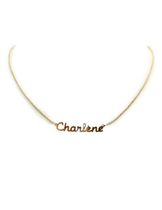 Vergulde choker met naam - Charlène