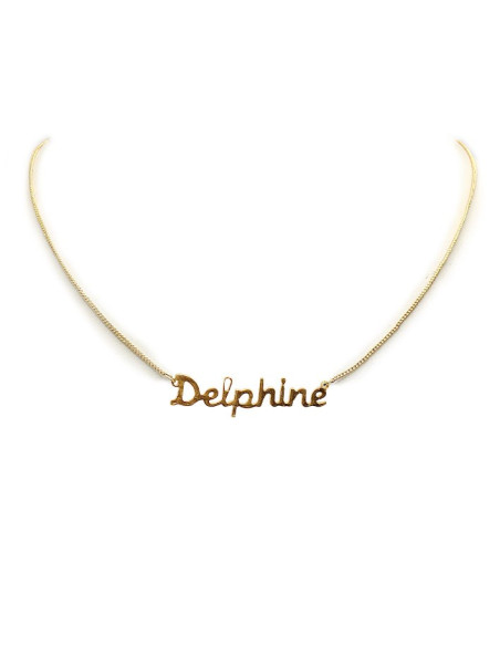 Collar gargantilla con el nombre, chapado en oro - Delphine