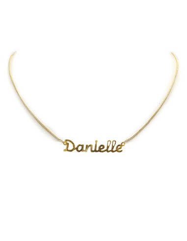 Collier prénom ras-de-cou doré à l'or fin - Danielle
