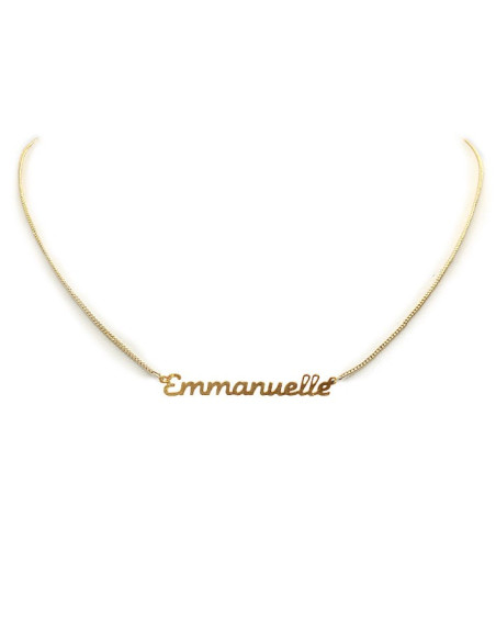Collana girocollo con nome, placcata oro - Emmanuelle