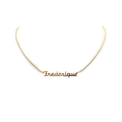 Collier Ras-du-cou Personnalisable Avec Prénom, Finition Dorée Or, Acier Inoxydable