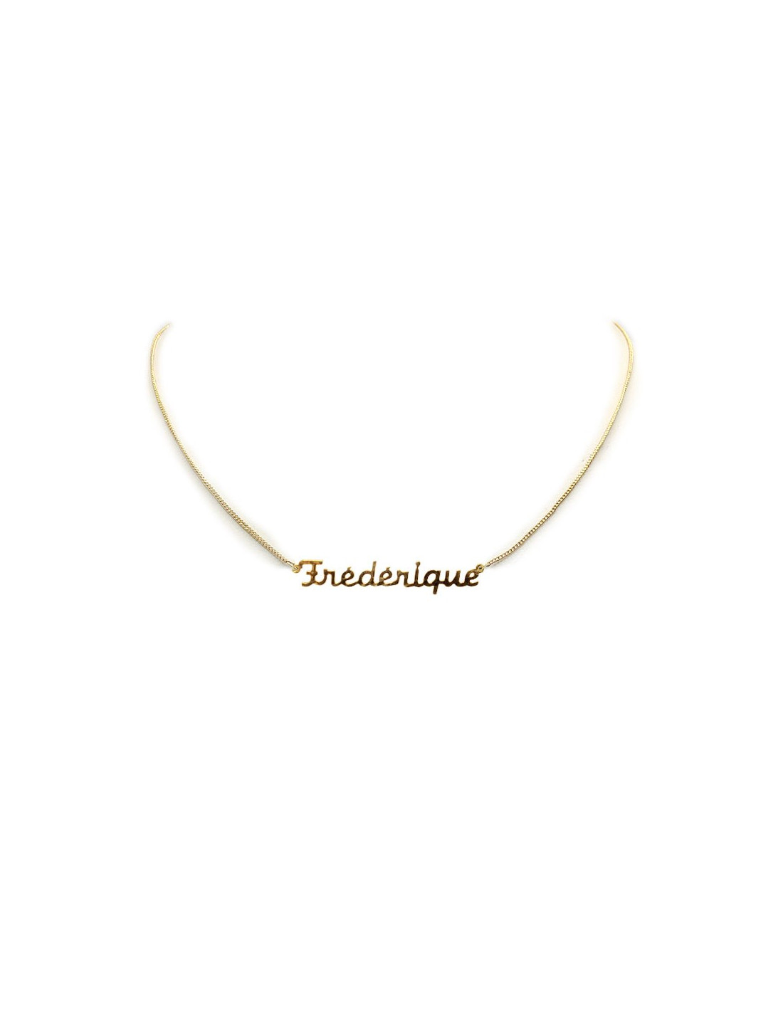 Collier Ras Du Cou Personnalisé Avec Prénom - Doré Or Fin - Neuf Avec étiquettes