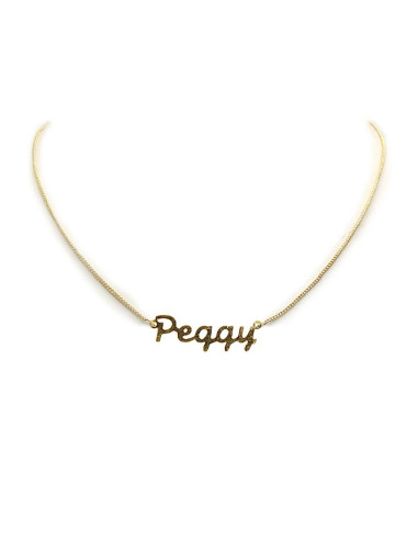 Vergulde choker met naam - Peggy