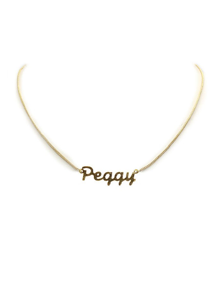 Gold-plated name choker necklace - Peggy