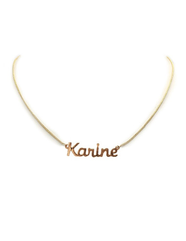 Gold-plated name choker necklace - Karine