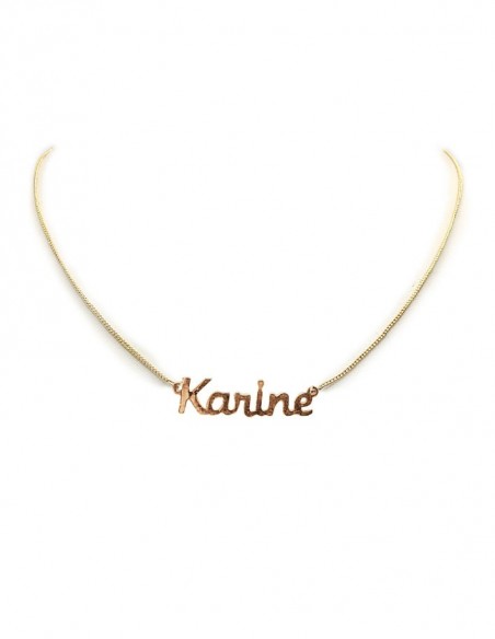 Collier prénom ras-de-cou doré à l'or fin - Karine