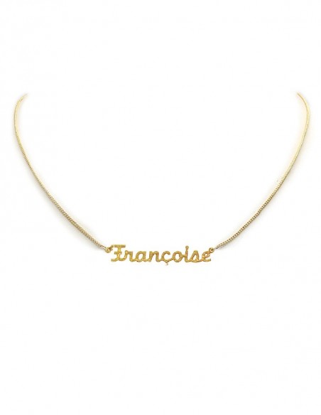 Collier prénom ras-de-cou doré à l'or fin - Françoise