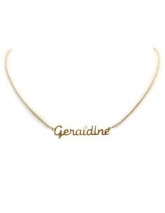 Collier prénom ras-de-cou doré à l'or fin - Géraldine