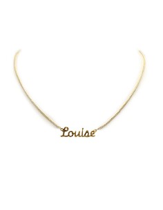 Collier prénom ras-de-cou doré à l'or fin - Louise