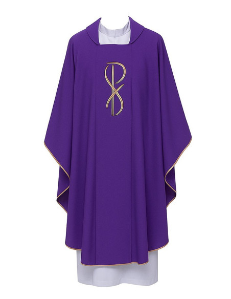 Purple Chasuble with PAX Embroidery and Stole – One Size